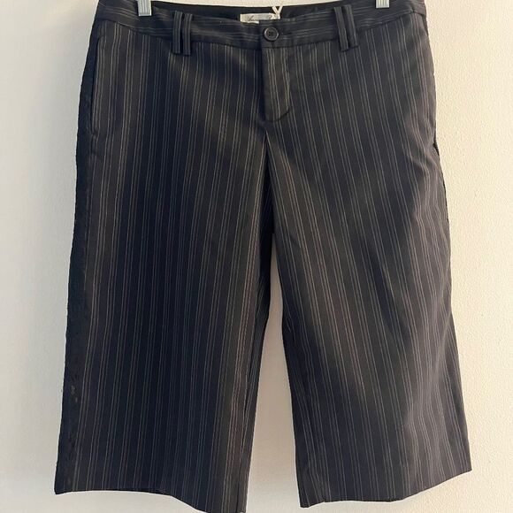 AMERICAN RAG women size 11 Button High Wide Waist Bermuda Capri  pockets 4 - Picture 1 of 9